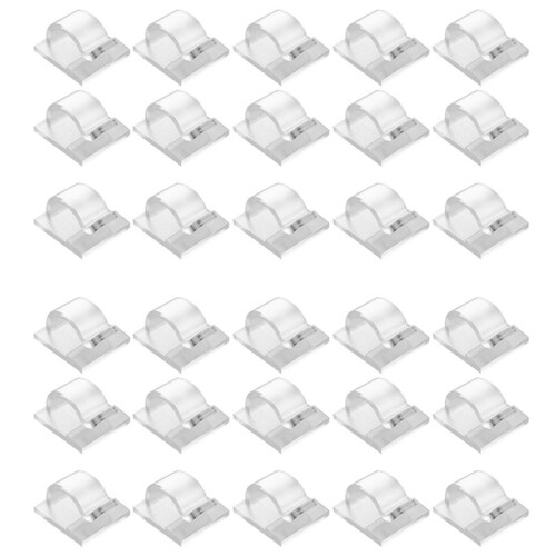 Hooks for Outdoor String Lights Clips 30 Pack Clips Clear Light Hook with 30 Waterproof Adhesive Backing