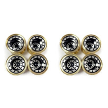 8pcs Bague de Serrage en Laiton Métal 1.0 Moyeu de Roue de Jante de Roue pour FMS FCX24 Max Smasher 1/24 Pièces de Mise à Niveau de Voiture sur