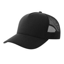 (One Size, Black) Atlantis Headwear Unisex Adult Rapper Jersey-S 5 Panel Recycled Structured Trucker Cap