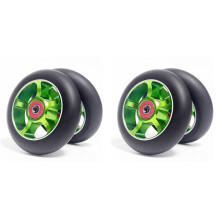 4Pcs 100mm Scooter Replacement Wheels with Bearings Aluminum Wear-Resistant PU Scooter Parts Scooter Accessories,Green