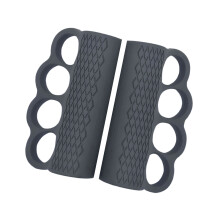 Antislip siliconen gymgreep voor gewichtheffen halters-Zwart