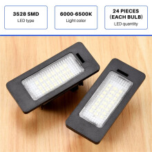 Pair Error Free 24 3528 LED License Plate Light Lamp for E39 E60 E61 E90 5 Series