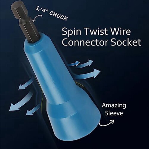 Wire Twister,Wire Twisting Tool,Wire Nut Twister,Spin-Twist Wire Connector Socket with 1/4 Inch Chuck,2 Pack,() 2