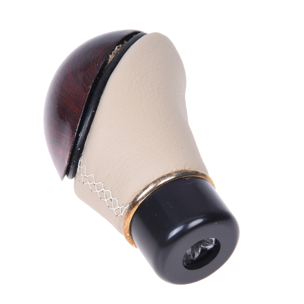 Universal Wood Leather Shift Knob For Car-Truck-Hotrod Gear Manual Trans Grain 6032370622685
