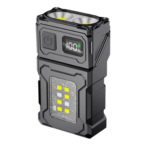 Rechargeable Flashlight Abs Construction with-DC08 black