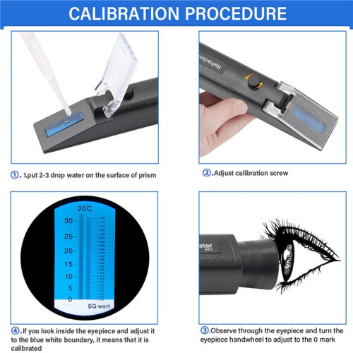 Refractometer Beer Brix Wort Sugar Alcohol Meter 0-30%1.000-1.120 SG Specific Gravity Handheld Tool Hydrometer Tester 2