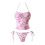 2pcs Elegant Halterneck Split Tankini Set Bright-pink flower S 1