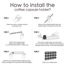 Coffee Pad Adhesive Holder Wall-Mounted Coffee Capsule Holder DIY Self-Adhesive Coffee Pad Coffee Bag Capsule White