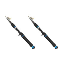 2X Fishing Rods Telescopic Fishing Pole Durable Sensitive 2.1M Carbon Fiber Ultralight Travel Trout Fishing