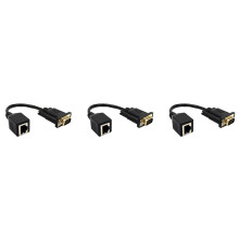 3X VGA to RJ45 Adapter Network Cable to VGA Network Cable Connector Monitor to Network Cable Connector VGA Extender