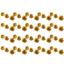 Artificial Flowers Silk Rose Flower Heads,250Pcs for Hat Clothes Album Decoration, Wedding Decoration (Gold)