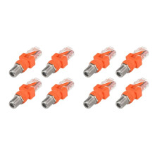 Adaptador Coaxial Una Ethernet, Paquete de 8 Coaxiales RF F Hembra Una RJ45 Macho Convertidor para Probador de Línea
