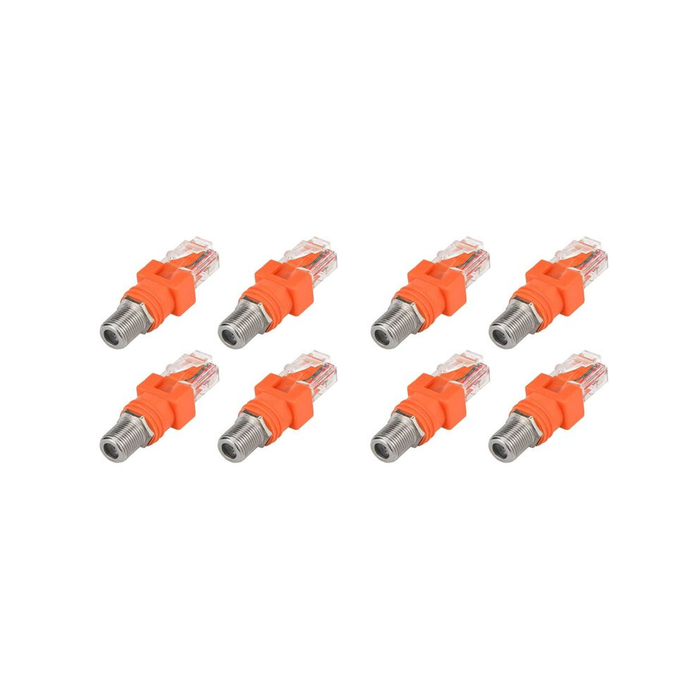 Coaxial To Ethernet Adapter, 8 Pack Coax Rf F Female To Rj45 Male Converter For Tester 4712143546364