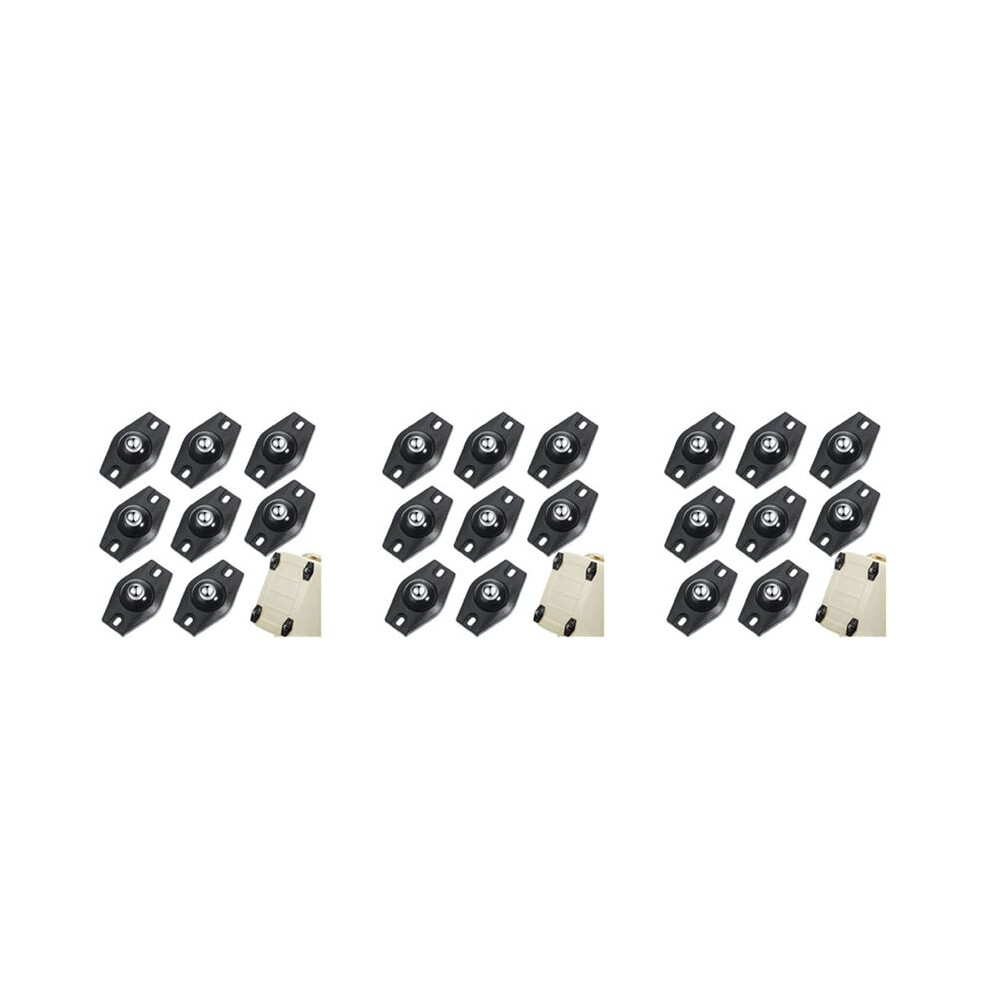 24 Pieces Self Adhesive Caster Wheels Swivel Wheels 360 Degree Rotation Sticky Pulley With Bearings (Black) 4713606000782