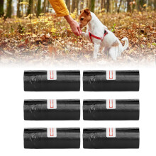 6 Rollen auslaufsichere, dicke Hunde- und Katzentoilettenbeutel, tragbar, schwarz