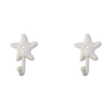 2X Starfish Cast Iron Decorative Wall Hooks Coats Aprons Hats Towels Hooks Beach Ocean Theme Chic Metal Hooks