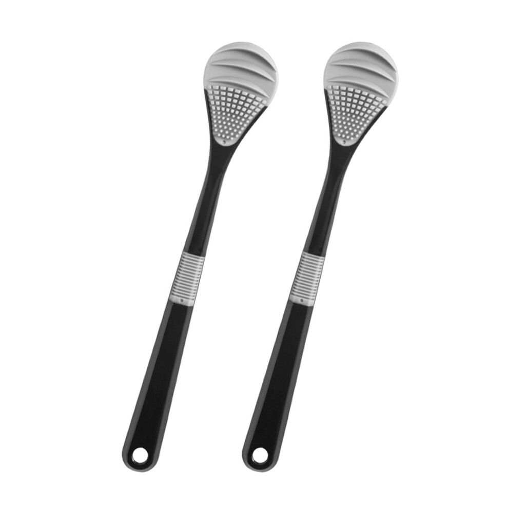 2Pcs Tongue Scraper with Gentle Brush Design for Fresh Breath Travel and Home Oral Hygiene