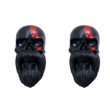 2X Skull Helmet Holder Motorcycle Beard Helmet Holder Essential for Motorcycle Helmet Stand Crafts for Wall Decor
