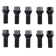 10Pcs M14 x 1.25 Black Wheel Locking Lug Bolt Nut Steel 36136781151 for - X3 X5 E70 E71 F20 F25 X5 X6