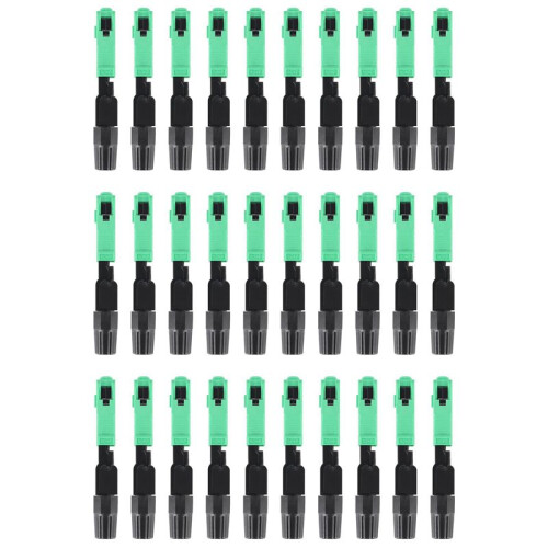 30Pcs Sc/Apc Fiber Optic Connector Embedded Single Mode Component Fiber Optic Quick Connector-Black + Green