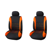2X Front Car Covers Front Airbag Ready Sport Bucket Cover, Automobiles Covers (Black + Orange)