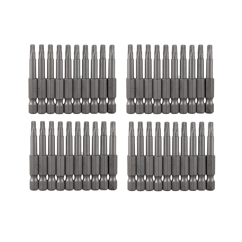 6.3Mm Hexagon Shank 4Mm T20 Magnetic Tip Torx Screwdriver Bits 40 Pcs 6033241086681