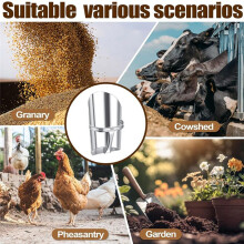 2Pcs Metal Feed Grain Scoop for Livestock 2 Sizes Heavy Duty Stackable Horse Feed Scoop with Handle for Gardening Farms