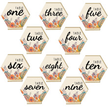 Nummer 1-10 10 Stks/Set Houten Bruiloft Tafel Bloem  Card Decoratieve Digitale Bruiloft Richting Borden