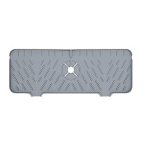 1Pcs Silicone Faucet Mat for Kitchen Sink,Water  Guard Faucet Water Catcher Mats,Faucet Absorbent Mat Grey