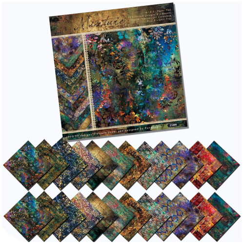 Bloco de Papel para Scrapbook, 24 Folhas de Mistura de Papel Colorido, 6 Polegadas X 6 Polegadas D