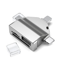 Multifunctionele 7-in-1 Kaartlezer USB 2.0 Type C Naar -Adapter USB-Flashlezer voor Pc-Laptopaccessoires Grijs