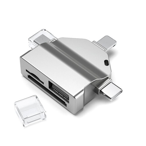 Multifunction 7 in 1 Card Reader USB 2.0 Type C to  Adapter USB Flash Reader for PC Laptop Accessories Grey