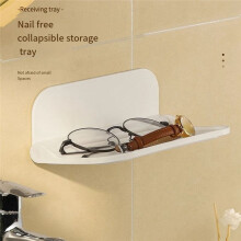 2PCS Portable Bedside Storage Shelf Wall-Mounted Bed Rack Foldable Hanging Shelf Kitchen Bathroom Storage Holder,B