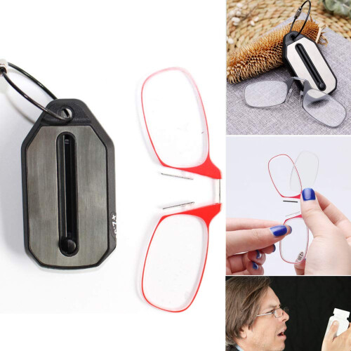 Blue Light Blocking Reading Glasses 1.50 Strength Clear Frame with Compact Keychain Case 1
