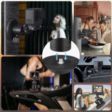 4X Base Della Staffa di Aspirazione Magnetica Foro Filettato per Vite da 1/4 di Pollice Supporto per Fotocamera Accessori per La Fotografia Della