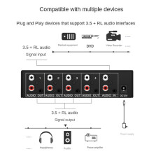 3X Audio Splitter 1 in 4 Out RCA L/R Aux Stereo Audio Splitter 1X4 Audio Distributor for PC DVD Speaker Splitte, US Plug