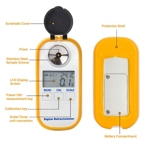 Draagbare Digitale Honingrefractometer 4-In-1 Brix/Water/Be'/Brekingstester Meetinstrument DR301 2