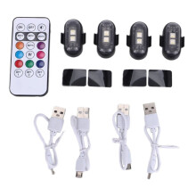 4PCS Wireless LED Strobe Lights with Remote Control, 8 Colors USB Charing Waterproof Emergency Warning Lights