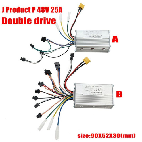 2X Elektroroller Dual Drive Controller JP 48V 52V 60V 25A 50A Brushless Controller AB Front Rear Drive Controller Kit,3 1
