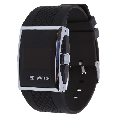 2X Orologio LED Rosso Digitale Sport per Uomini E Donne Nero 1