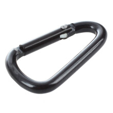 20 Pcs Black D Shaped Aluminum Alloy Carabiner Hook Keychain