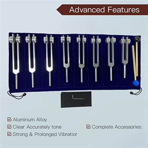 Chakra Tuning Fork Set for Healing, 32 Pieces Silver Chakra Tuning Fork for Meditation 1