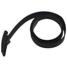 2X Men's Women's Silicone Belt Rubber Plastic Buckle Plain Leather Style Adjustable-Black