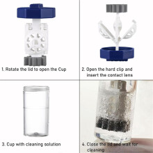 Detergente per Custodie per Lenti A Contatto con Perossido di Idrogeno da 12 Pezzi, Lavatrice con Clip Rigida per Lenti A Contatto Sclerali, Portatile