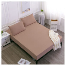 Queen Fitted Sheet Camel Color Deep Pocket 25cm Mattress Extra Soft Wrinkle Resistant Fabric