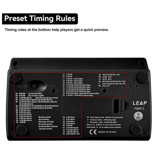 2X LEAP Chess Clock Advanced Digital Chess Timer with 7 Type 38 Timing Set Modes Professional Chess Clock Game Timer