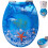 Soft Close Toilet Seat with Decorative Blue Dolphin Design, Solid Core, Wearproof and Easy Clean 1