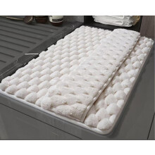 Absorbent Microfiber Bathroom Rug Non Slip Bath Mat Machine Washable Plush Beige 15.8x23.6