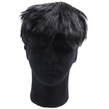 2X Mens Short Straight Black Daily Life Full Wig