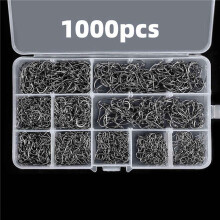 2000 PCS Fishing Hooks Set High Carbon Steel Barbed FishHooks for Saltwater Freshwater Fishing Gear